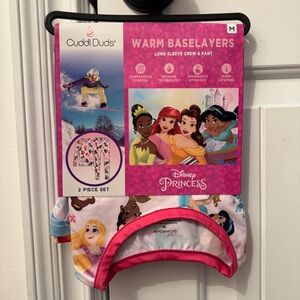 NWT Cuddl Duds Disney Princess Print 2 Piece Warm Baselayer Set - Size M